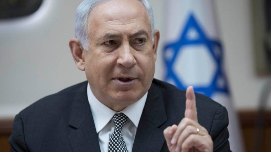 El primer ministro de Israel, BenjamÃ­n Netanyahu, en una reuniÃ³n del Gobierno en JerusalÃ©n. (Twitter) 