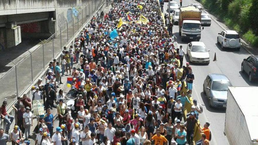 Marcha este jueves de la oposición en el estado de Miranda. (@unidadvenezuela)