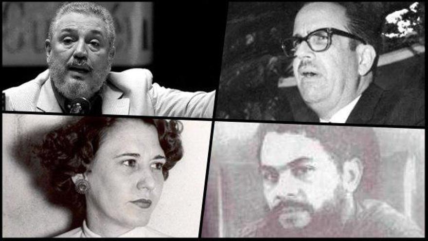 De izquierda a derecha y de arriba a abajo: Fidel Castro Díaz-Balart, Osvaldo Dorticós, Haydée Santamaría y Félix Pena.