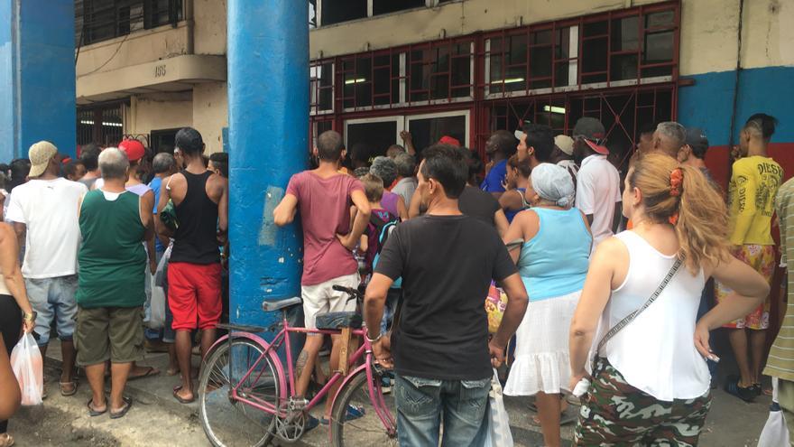 En la capital cubana la gente se lanza desesperada a los mercados y panaderías en busca de provisiones. (14ymedio)