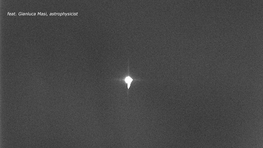 Imagen del cohete chino captada este jueves. (Gianluca Masi/Virtual Telescope Project)