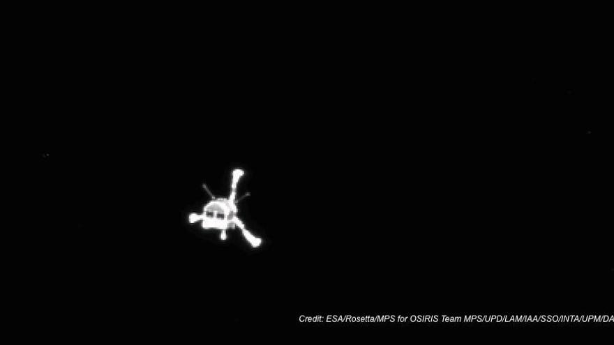 Una imÃ¡gen del mÃ³dulo Philae enviada por la sonda Rosetta. (ESA)