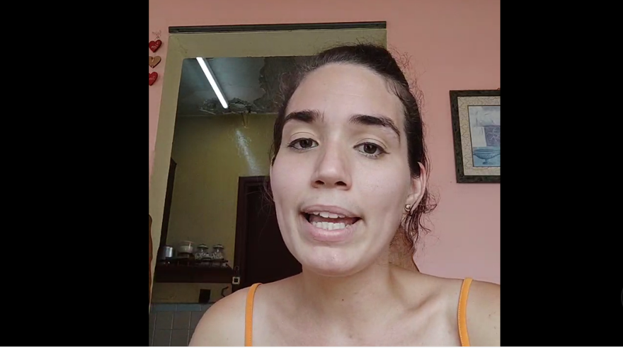 Amelia Calzadilla en su segundo video, publicado este domingo, horas antes de su citación. (Facebook)