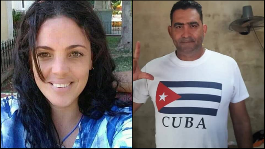 La activista cubana Angélica Garrido y su esposo Luis Rodríguez Pérez. (Collage)