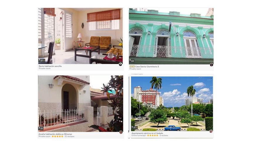 Casas de La Habana que aparecen en el listado de Airbnb