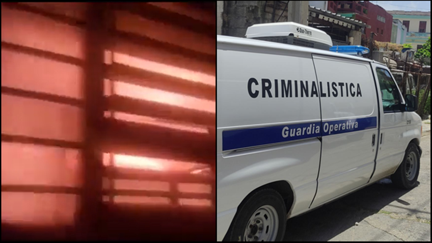 Este diario comprobó, pasado el mediodía este lunes, que el edificio en Centro Habana permanecía con vigilancia policial, oficiales del Ministerio del Interior y un carro de la guardia operativa de Criminalística. (14ymedio)