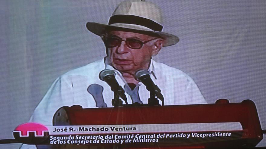 El vicepresidente de los Consejos de Estado y de Ministros, José Ramón Machado Ventura. (Captura de pantalla)