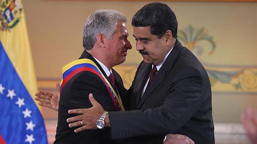 Miguel Díaz-Canel y Nicolás Maduro, presidentes de Cuba y Venezuela. (EFE)