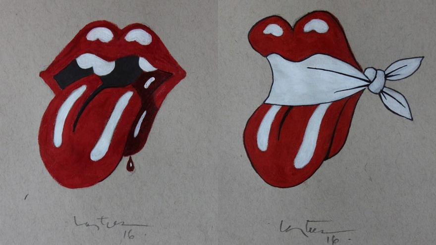 Dibujos del cubano Sergio Lastres sobre el concierto de The Rolling Stones en La Habana. (cortesía del autor)