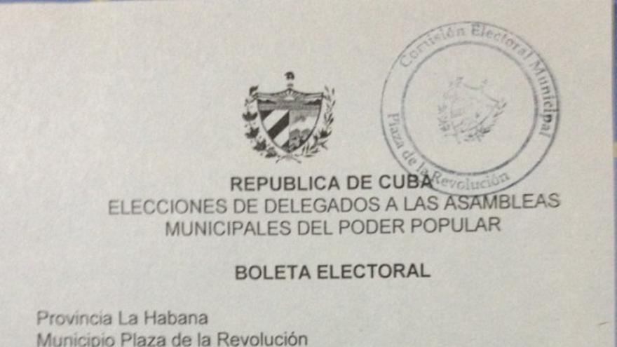 Boleta de votación en las Elecciones de las Asambleas Municipales del Poder Popular (Foto: Yoani Sánchez)