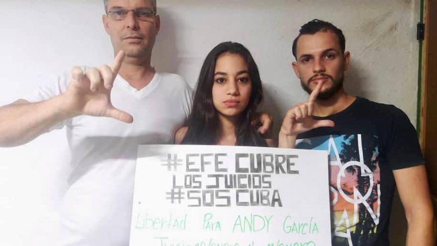 Familiares del preso político Andy García se unieron a la campaña #EFECubreLosJuicios. (Facebook)
