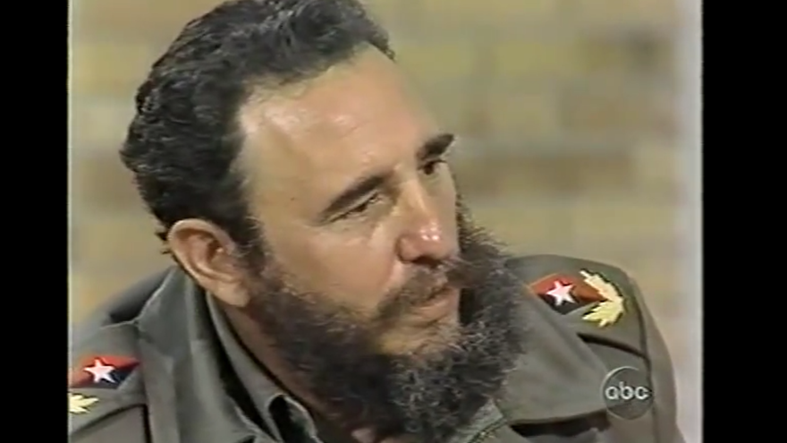 Fidel Castro durante una entrevista con la periodista Barbara Walters para 'ABC' en 1977