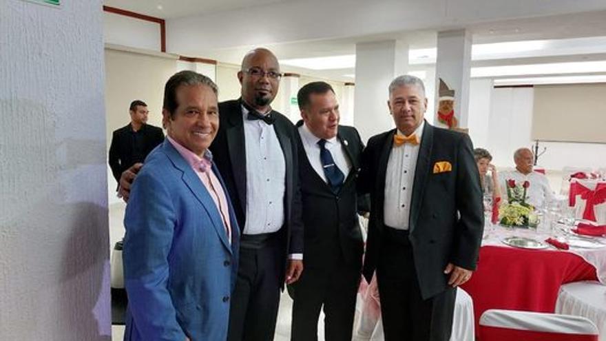 Francisco Javier Alfonso Vidal, segundo por la izquierda, en un evento en Veracruz, México, junto a otros Grandes Maestros masones. (Facebook/José Ramón Viñas Alonso)