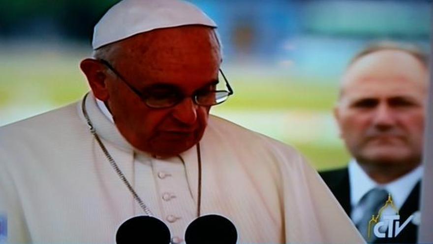 El papa Francisco durante su discurso a la llegada a La Habana (CC)