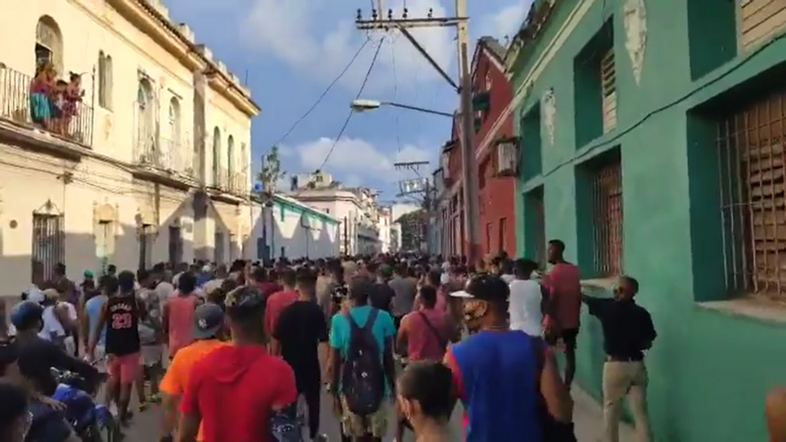 Imagen de las protestas del 11 de julio de 2021 en La Habana, Cuba. (Archivo)