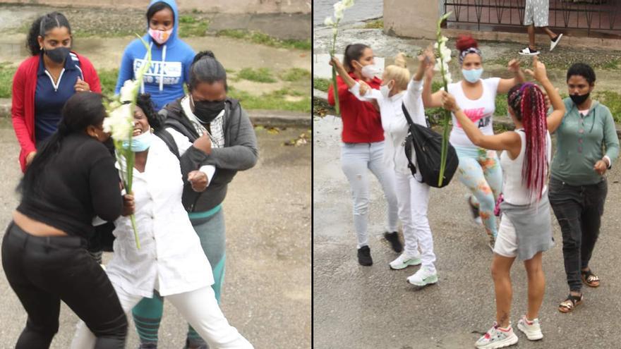 Imágenes de los arrestos de las Damas de Blanco a las fueras de su sede. (Collage)