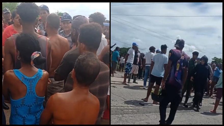Imágenes de las protestas de pobladores de un asentamiento en Playa Baracoa. (Collage)