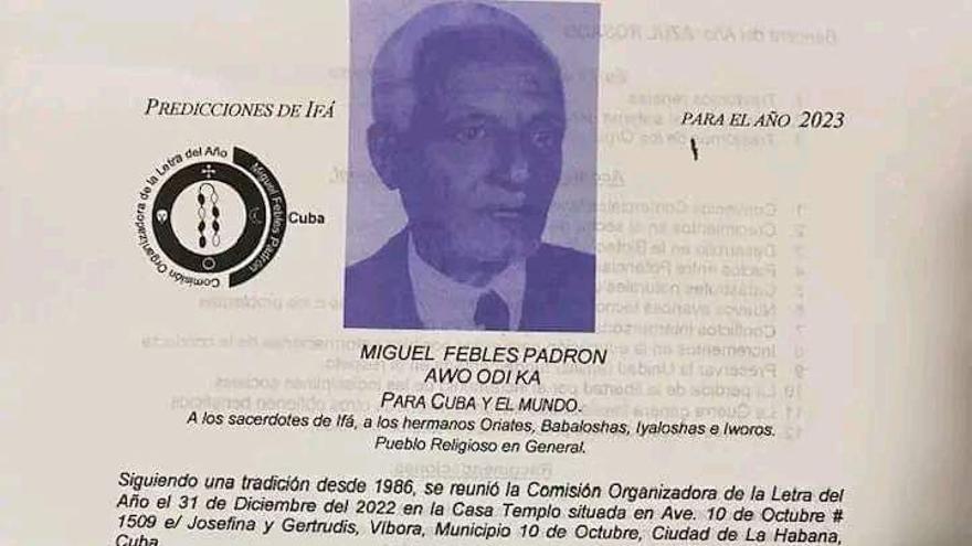 Letra del año 2023 de la comisión independiente Miguel Febles Padrón. (Facebook)