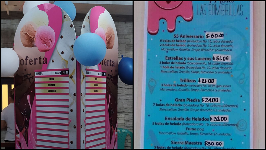 En provincias como Sancti Spíritus una bola de helado cuesta 6 pesos y en Santiago de Cuba el precio de las ensaladas está entre 30 y 60 pesos. (Collage)