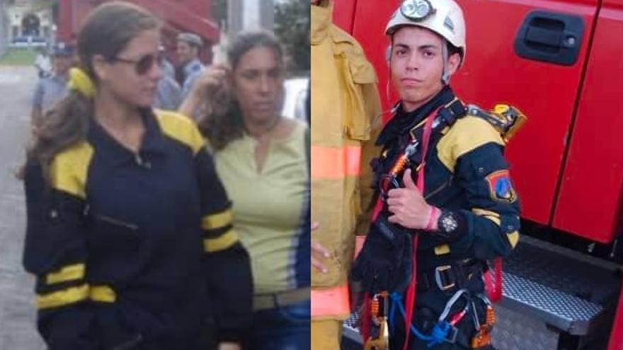 Yoandra Suárez López y Alejandro Llerena, los rescatistas fallecidos identificados hasta el momento. (Collage)