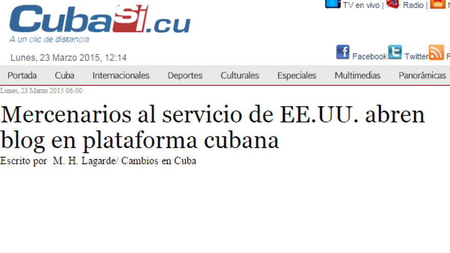 El artículo publicado en 'CubaSí'. 