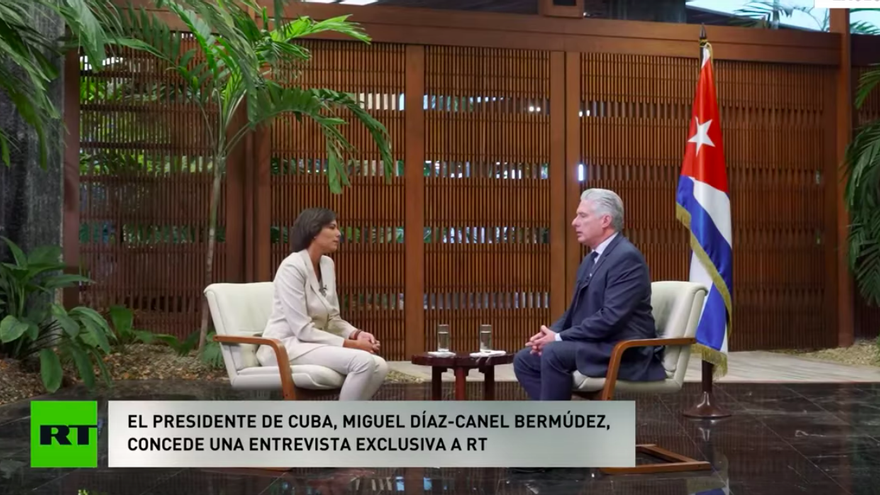 El mandatario explicó a la periodista cubana Aliana Nieves “el lugar que ocupa la nación en el contexto geopolítico actual”. (Captura)
