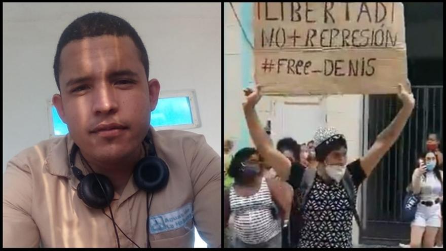 "El joven de la pancarta" permanece recluido en la prisión del Combinado del Este. (Collage) 