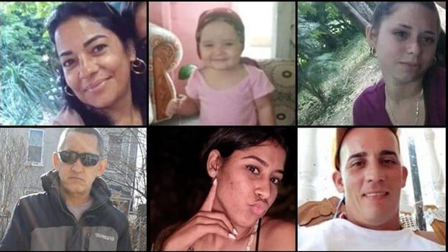 Seis de las siete personas fallecidas en Bahía Honda, entre ellas una niña de apenas 2 años. (Collage)