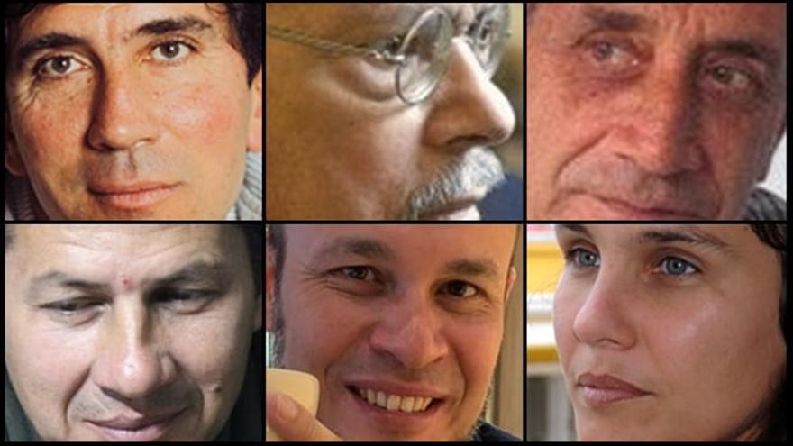 Reinaldo Arenas, Guillermo Cabrera Infante, Delfín Prats, Rafael Vilches, Luis Yusef y Jamila Medina. (Collage)