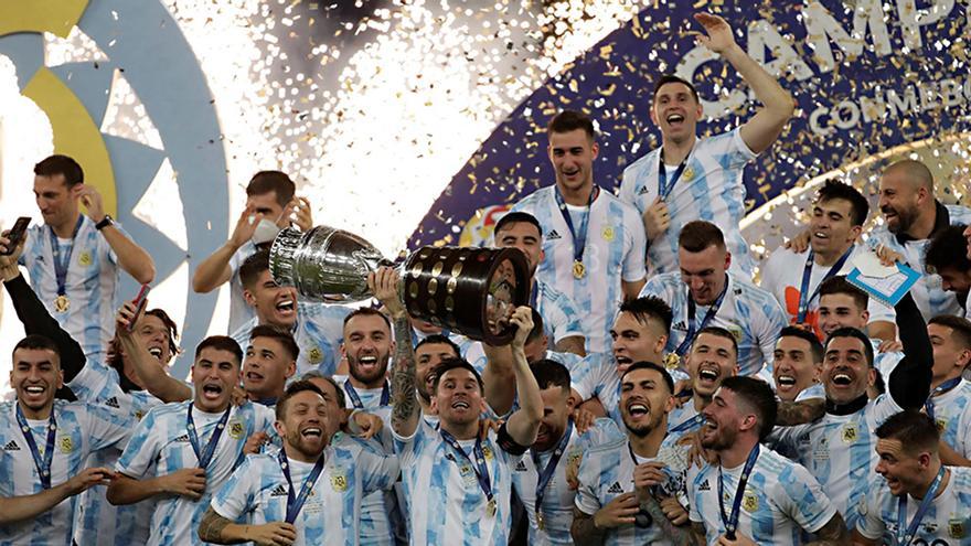 Festejo de la selección de Argentina comandada por Lionel Messi. (EFE)