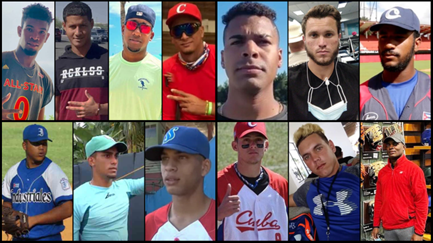 Algunos de los peloteros cubanos que se fugaron en 2021 durante campeonatos internacionales. (Collage)