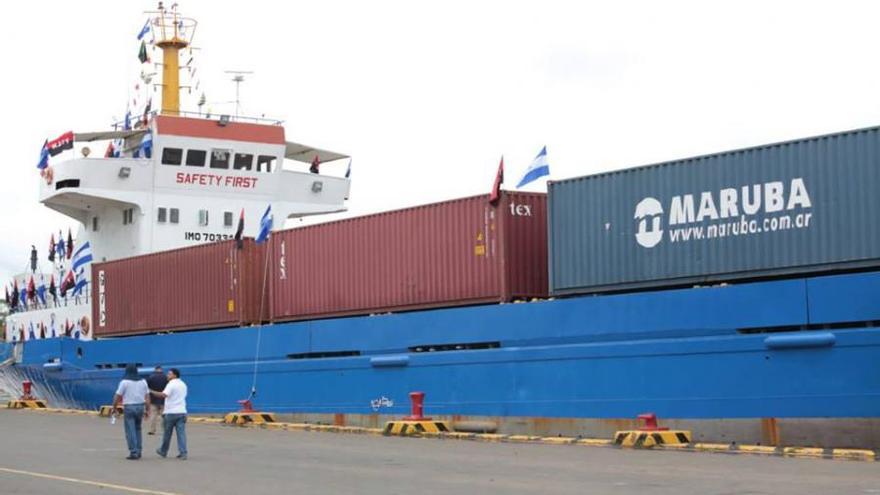 El buque 'Augusto C. Sandino', botado por Nicaragua por primera vez en 2018. (Minrex)