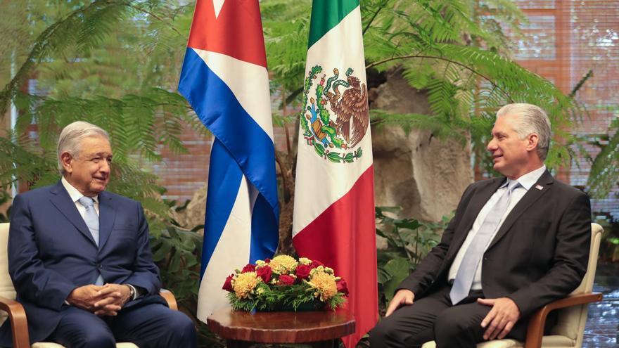 El presidente mexicano, Andrés Manuel López Obrador, y su homólogo cubano, Miguel Díaz-Canel. (Presidencia de México)