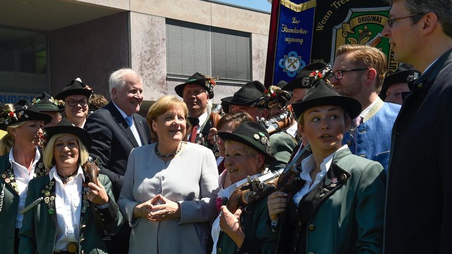 Angela Merkel en Munich durante un acto de campaña. (@CDU)