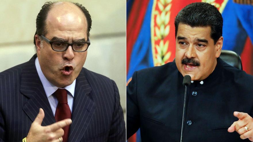 El presidente de la Asamblea Nacional de Venezuela, Julio Borges y el gobernante Nicolás Maduro. (EFE)