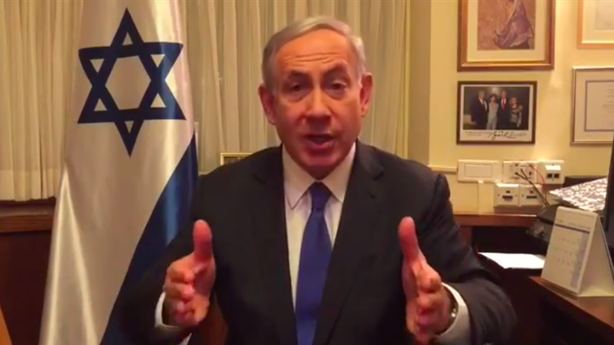 Benjamin Netanyahu se dirige a los electores el día antes de las elecciones. (Youtube/Benjamin Netanyahu/Likud)