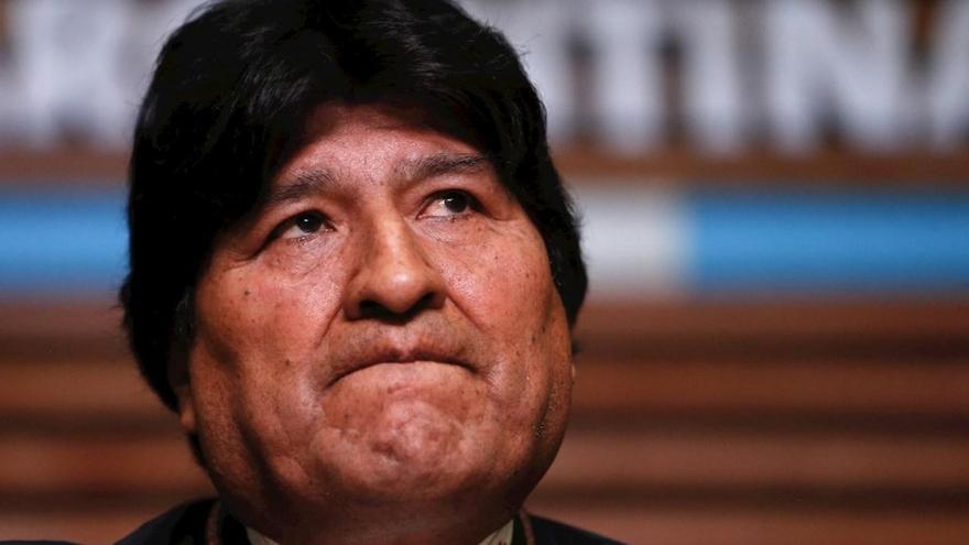 El expresidente de Bolivia Evo Morales en una rueda de prensa en Buenos Aires, donde se encuentra. (EFE/Juan Ignacio Roncoroni)