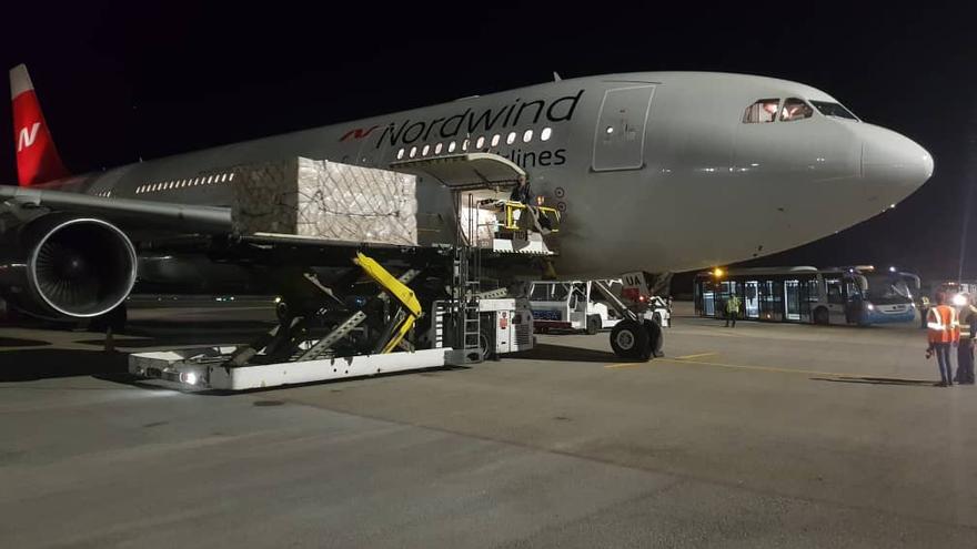 Cargamento de donación ruso a Cuba con 24 toneladas de material médico. (Embajada de Rusia en Cuba)