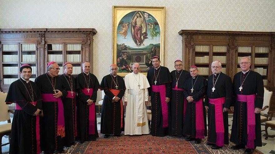 La Conferencia Episcopal de Nicaragua reunida con el papa Francisco. (CEN)