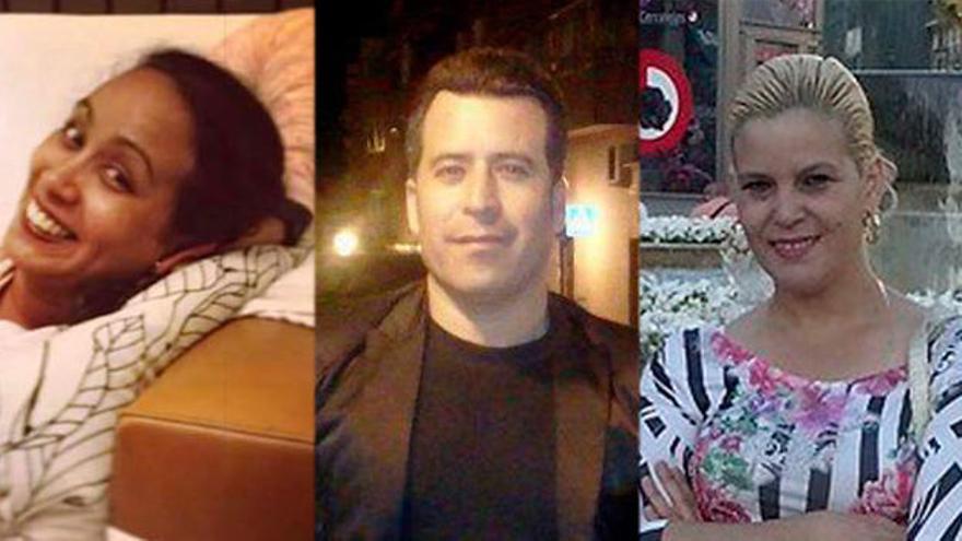 Las tres víctimas del crimen de la calle Usera. De izquierda a derecha, Elisa Consuegra, Pepe Castillo y Maritza Osorio. (El Mundo)
