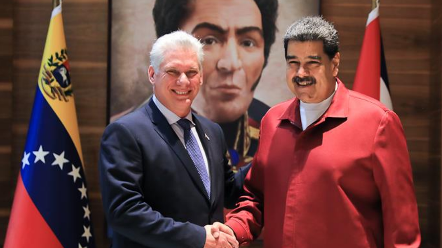 Díaz-Canel y Maduro en Caracas tras el viaje del presidente cubano a la cumbre de la Celac. (Miguel Díaz-Canel)