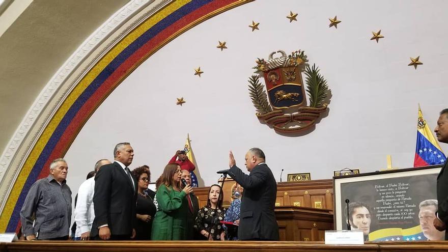 Diosdado Cabello juró su cargo este martes como presidente de la Asamblea Nacional Constituyente de Venezuela. (@PartidoPSUV)