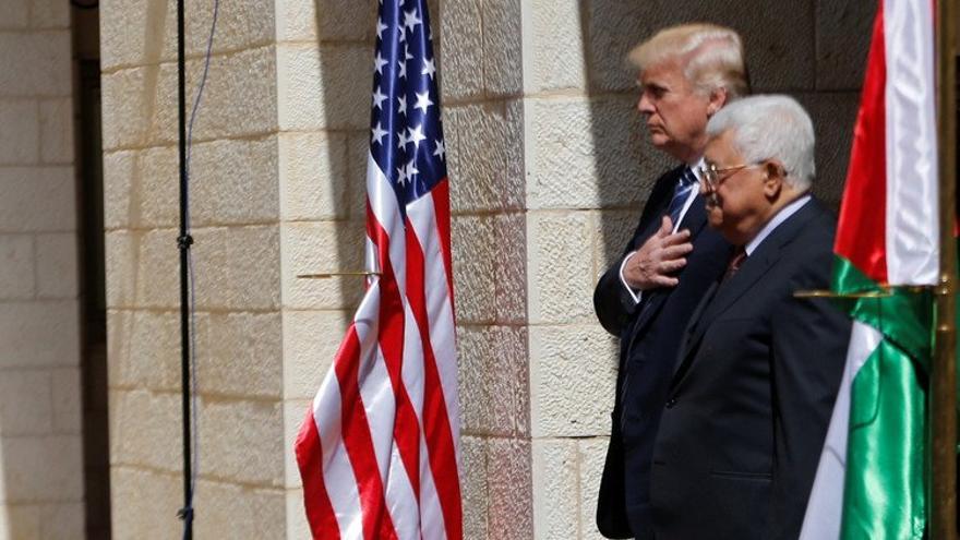 Donald Trump y Mahmud Abás en Belén, durante la visita del presidente de EE UU a Cisjordania. (EFE)