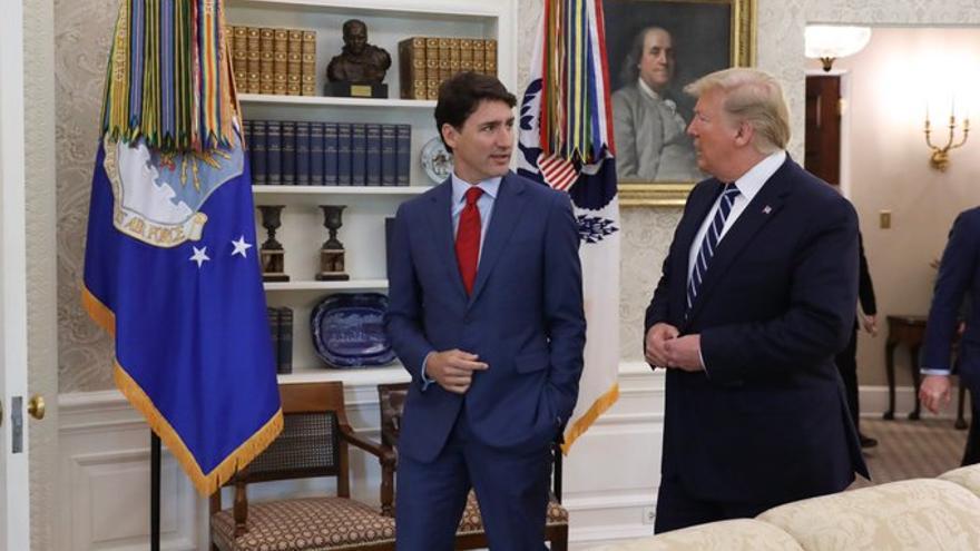 El presidente de EE UU, Donald Trump, junto al primer ministro canadiense, Justin Trudeau. (@JustinTrudeau)