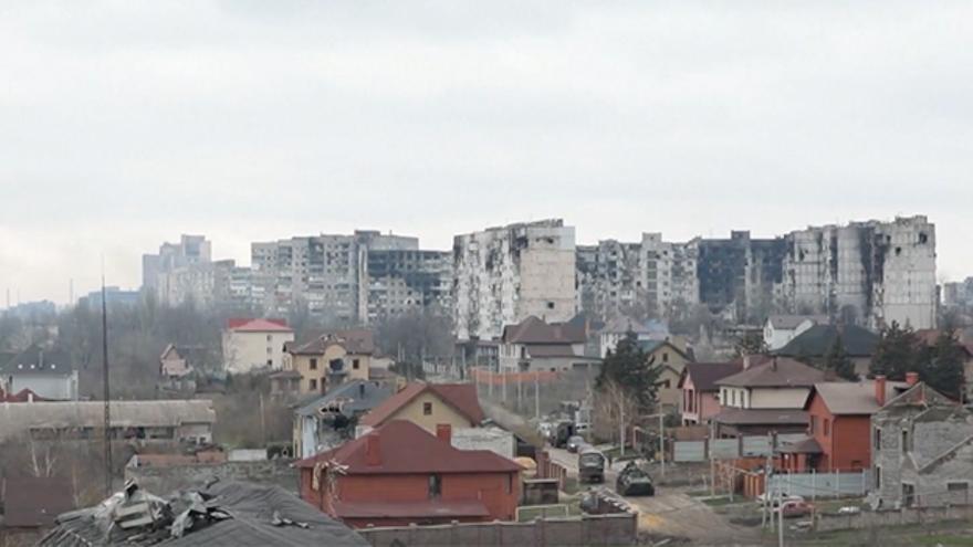 Edificios bombardeados en Mariúpol. (Captura)