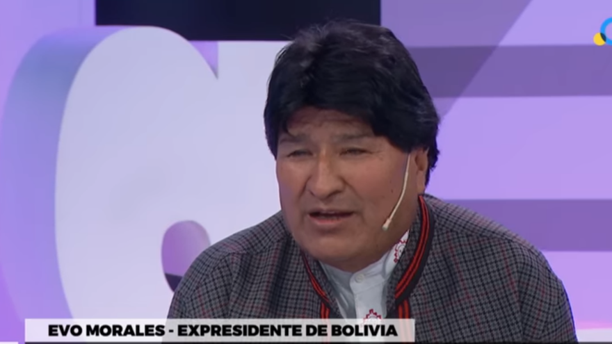 Evo Morales durante la entrevista en el canal público argentino. (Captura)