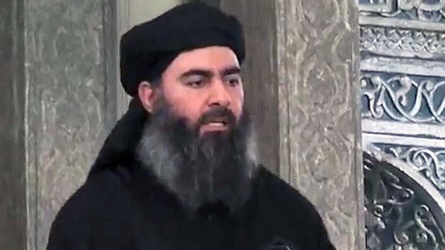 Fotograma de un vÃ­deo de Abu Bakr al Bagdadi. (YouTube)