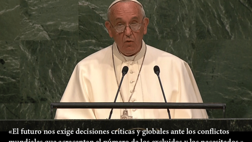 Francisco es el primer papa de la historia que se dirige a la Asamblea General de Naciones Unidas. (@ONU_es)