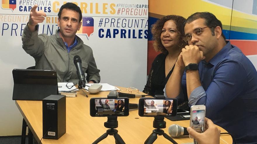 Hernique Capriles este martes en su programa 'Pregunta Capriles'. (@gobiernomiranda)