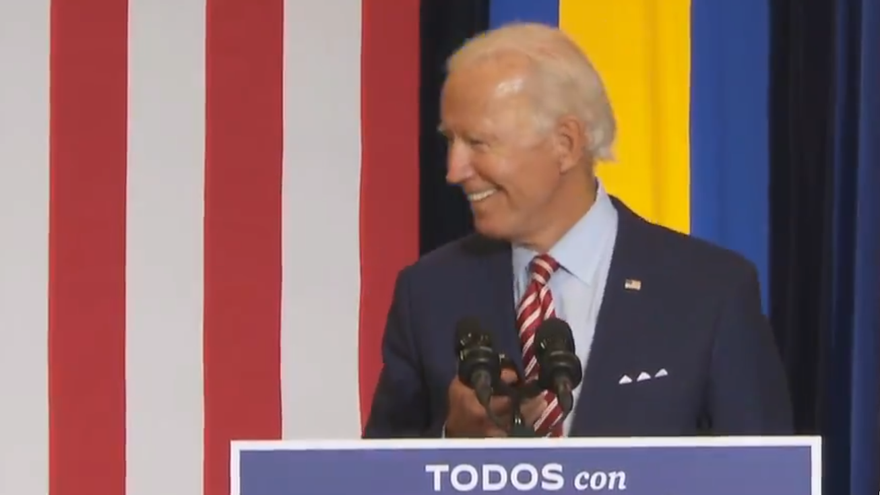 Joe Biden en su mitin de Florida, un estado decisivo y donde las encuestas están, como es habitual, muy ajustadas. (Captura)